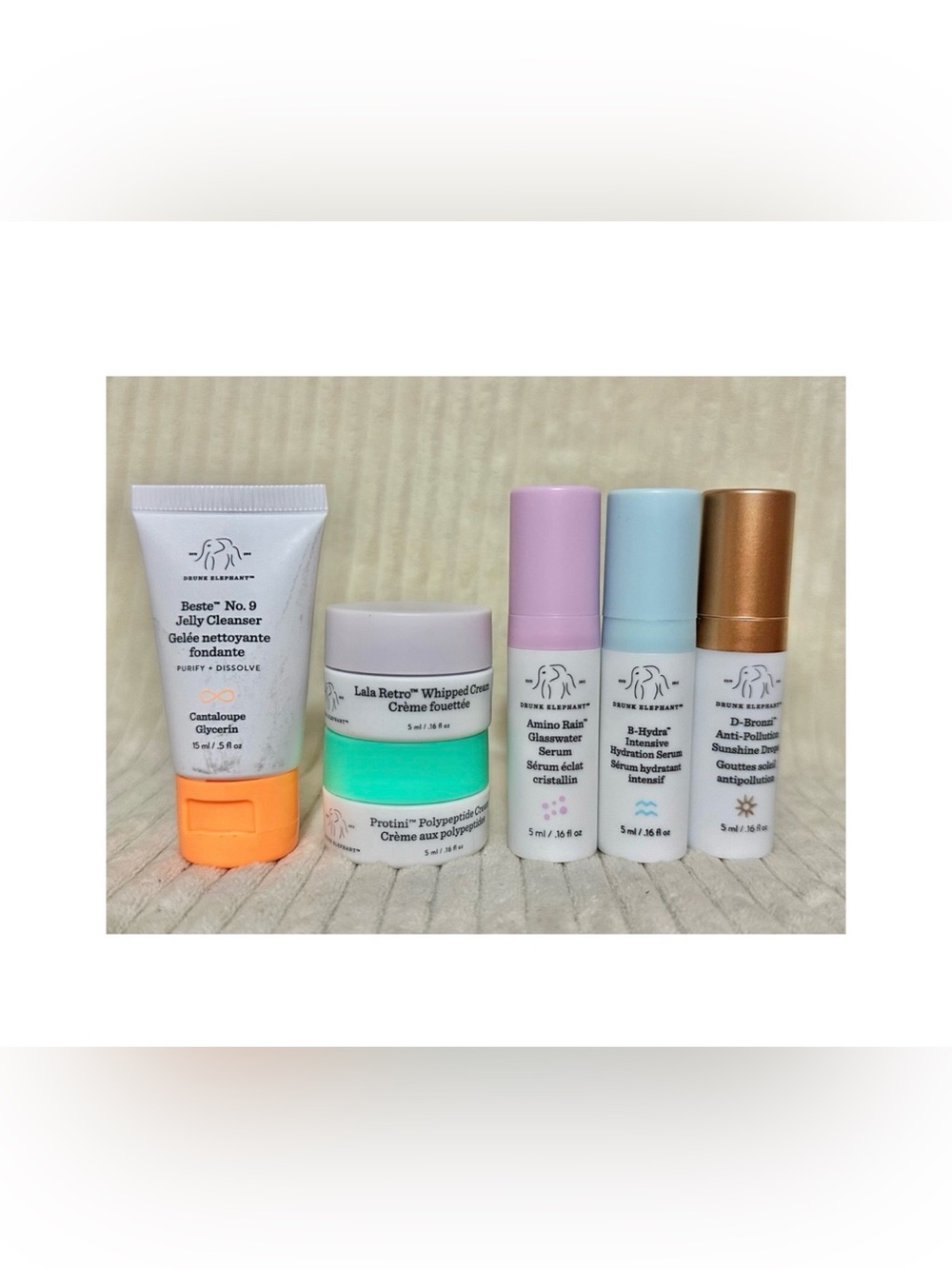 Drunk Elephant Skincare—-5-pc Drunk Elephant GWP Skincare Sample Bundle